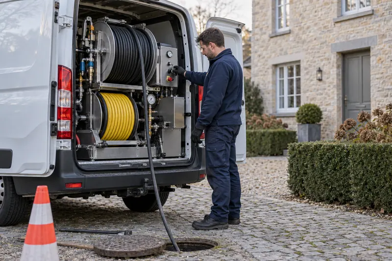 Illustration : contrôle d’un enrouleur professionnel dans un utilitaire — Namur